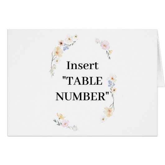 Blossom Elegance Florals Mehrfarbige Tischnummern (Vorderseite (Horizontal))