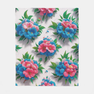 Blossom Elegante: Chic floral Muster Fleecedecke