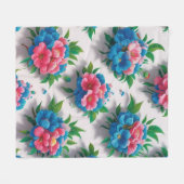 Blossom Elegante: Chic floral Muster Fleecedecke (Vorderseite (Horizontal))