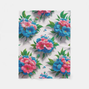 Blossom Elegante: Chic floral Muster Fleecedecke