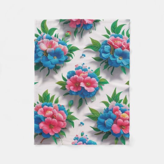 Blossom Elegante: Chic floral Muster Fleecedecke (Vorderseite)