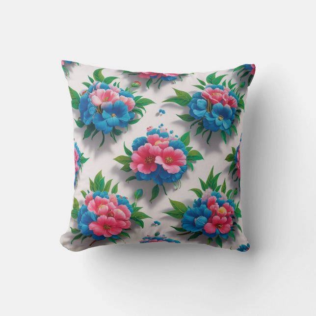 Blossom Elegante: Chic floral Muster Kissen (Vorderseite)