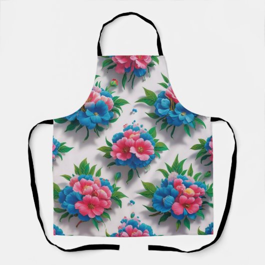 Blossom Elegante: Chic floral Muster Schürze (Vorderseite)