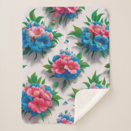 Blossom Elegante: Chic floral Muster Sherpadecke