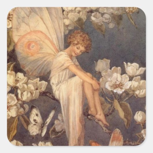 Blossom Fairy Quadratischer Aufkleber (Vorderseite)