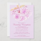 Blossom Federlicht lila Abend Empfang Einladung (Vorderseite)