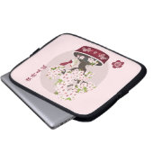 Blossom floral bonsai Vogel Asiatische Grafik Desi Laptopschutzhülle (Vorne Knopf)