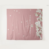 Blossom floral Dusty Rose Hochzeit Foto Hintergrun Wandteppich (Vorderseite (Horizontal))