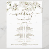 Blossom Floral Schrift Hochzeitsplan Zeitachse (Vorderseite)
