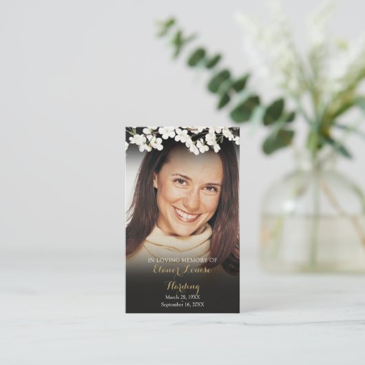 Blossom Foto Beerdigung Gebetskarte Visitenkarte (Stehend Vorderseite)