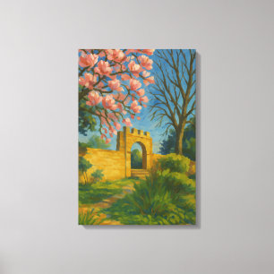 Blossom Gate - Bezaubernde Gartenmalerei Leinwanddruck