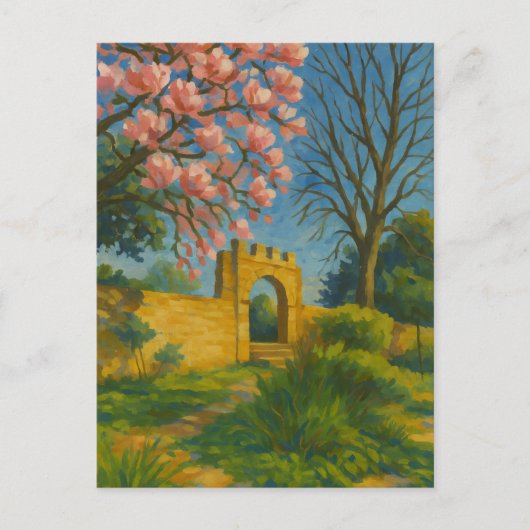 Blossom Gate - Bezaubernde Gartenmalerei Postkarte (Vorderseite)