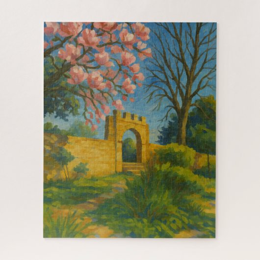 Blossom Gate - Bezaubernde Gartenmalerei Puzzle (Vertikal)