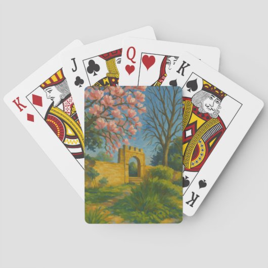 Blossom Gate - Bezaubernde Gartenmalerei Spielkarten (Rückseite)