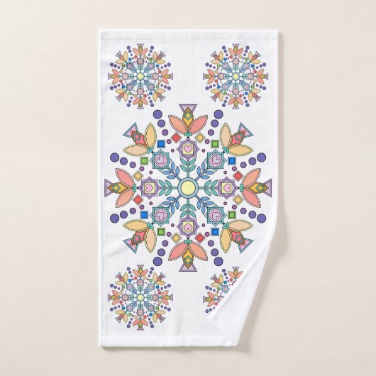 Blossom Geometry™ Badetuch-Set Badhandtuch Set (Handtuch)