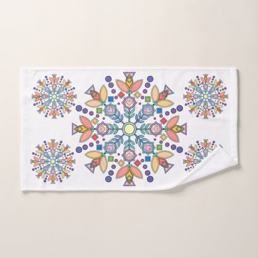 Blossom Geometry™ Badetuch-Set Badhandtuch Set (Handtuch)