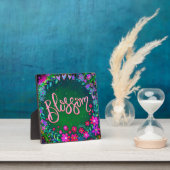 Blossom Grün rosa Blütenspass Inspirierend Easel Fotoplatte (InSitu)