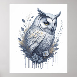 Blossom Guardian: Wasserfarben-Schüssel mit Blumen Poster