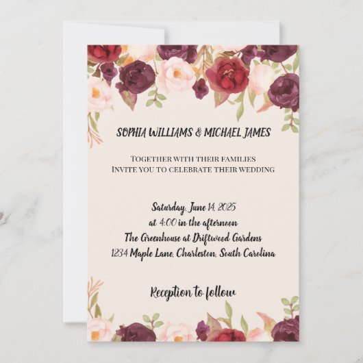 Blossom Harmony Einladung (Vorderseite)