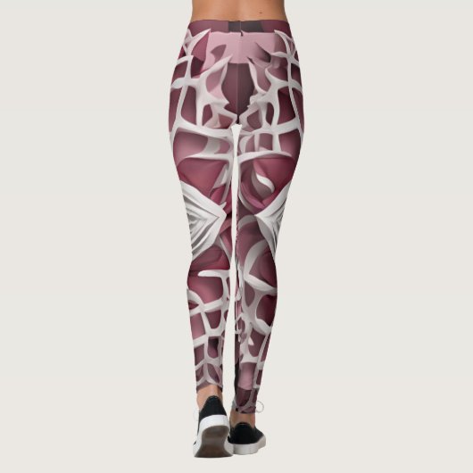 Blossom Harmony Maroon und Pink Floral Legging Leggings (Rückseite)
