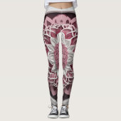 Blossom Harmony Maroon und Pink Floral Legging Leggings (Vorderseite)