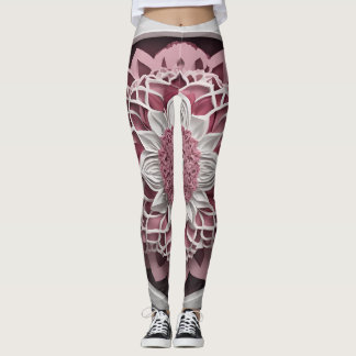 Blossom Harmony Maroon und Pink Floral Legging Leggings