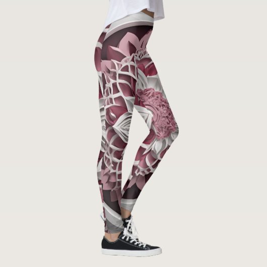 Blossom Harmony Maroon und Pink Floral Legging Leggings (Rechts)