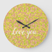 Blossom Haze Große Wanduhr (Vorderseite)