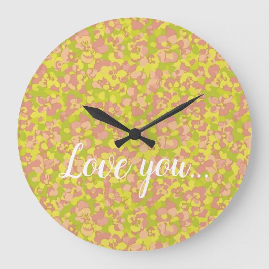 Blossom Haze Große Wanduhr (Vorderseite)