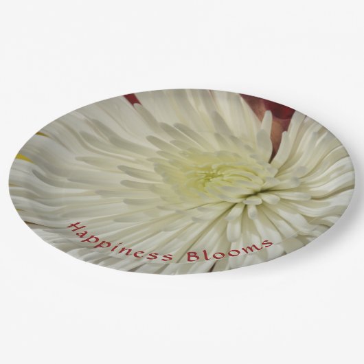 Blossom, hellgelb und weiß pappteller (Schrägansicht)