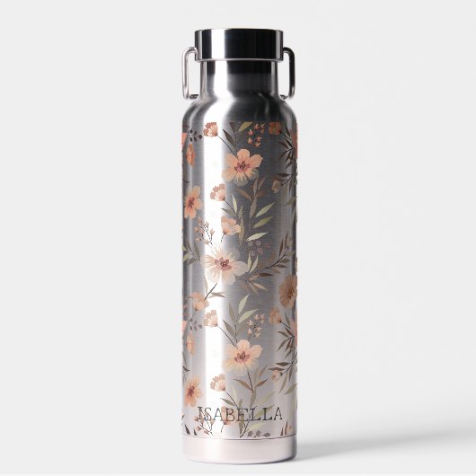 Blossom Hydration - Personalisierte Boho-Blumen Trinkflasche (Vorne)