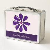 Blossom in Ihr bestes Selbst - Indische Lila Blume Metall Brotdose (Vorderseite)