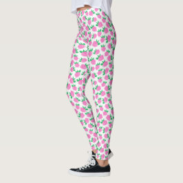 Blossom in Style Niedliche Blume und Rosen Weiß Leggings