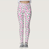 Blossom in Style Niedliche Blume und Rosen Weiß Leggings (Vorderseite)