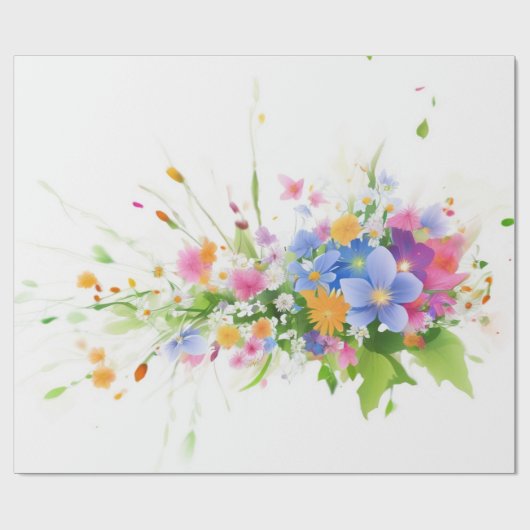 Blossom in Wasserfarbe Geschenkpapier (Flach)