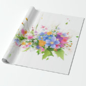 Blossom in Wasserfarbe Geschenkpapier (Ungerollt)