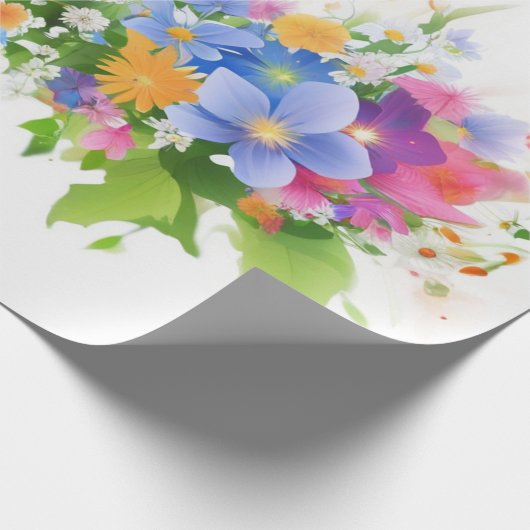 Blossom in Wasserfarbe Geschenkpapier (Ecke)