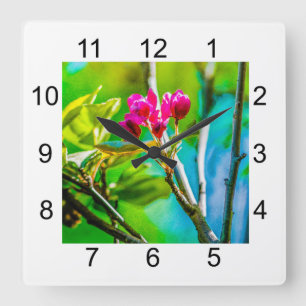 Blossom Innen Quadratische Wanduhr
