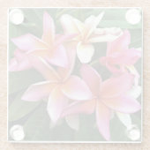 Blossom-Kranz von hellrosa Frangipani Glasuntersetzer (Rückseite)