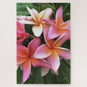 Blossom-Kranz von hellrosa Frangipani Puzzle