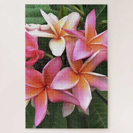 Blossom-Kranz von hellrosa Frangipani Puzzle (Vertikal)