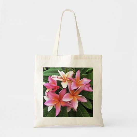 Blossom-Kranz von hellrosa Frangipani Tragetasche (Vorne)