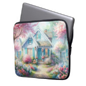 Blossom Lane Blue Cottage Garden Laptopschutzhülle (Vorderseite Links)