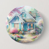 Blossom Lane Blue Cottage-Garten Button (Vorderseite)