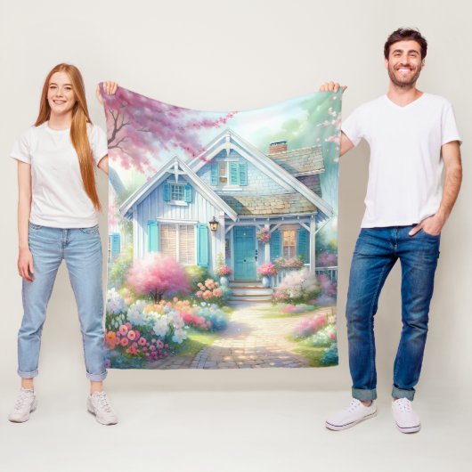 Blossom Lane Blue Cottage Garten Fleecedecke (Beispiel)