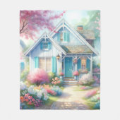 Blossom Lane Blue Cottage Garten Fleecedecke (Vorderseite)