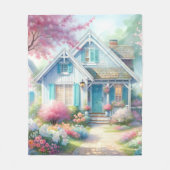 Blossom Lane Blue Cottage Garten Fleecedecke (Vorderseite)