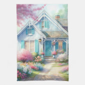 Blossom Lane Blue Cottage-Garten Geschirrtuch (Vertikal)