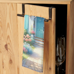 Blossom Lane Blue Cottage-Garten Geschirrtuch