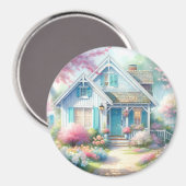 Blossom Lane Blue Cottage Garten Magnet (Vorderseite/Rückseite)